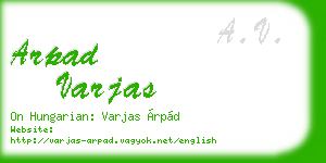 arpad varjas business card